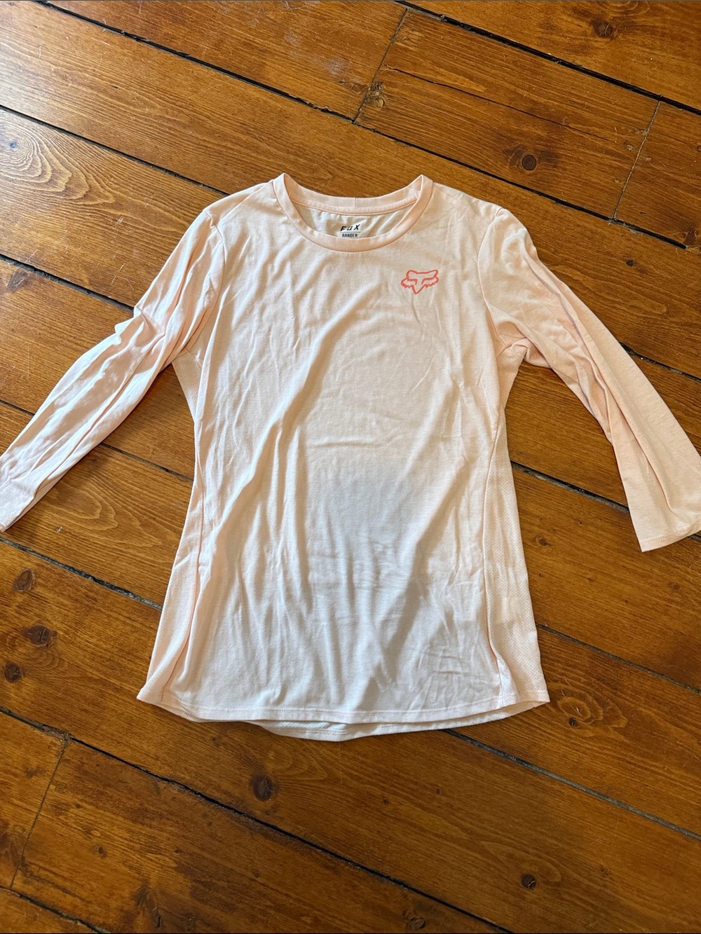 Fox Light Pink 3/4 Sleeve Ranger Bike Jersey with Logo